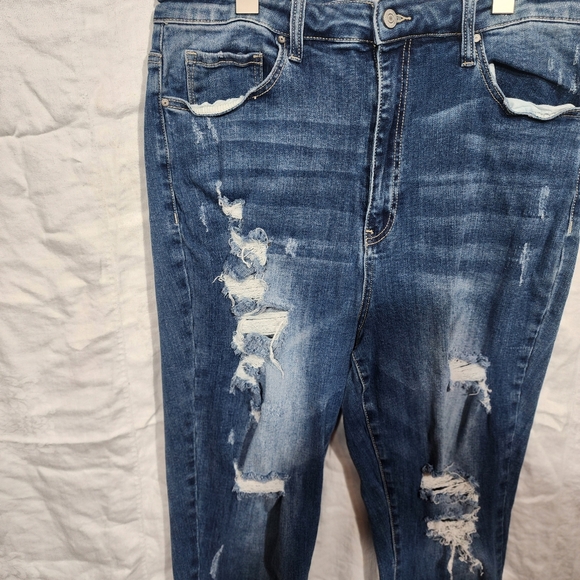 TRICOT sz 1X JEANS destroyed stretch fray - Picture 5 of 9